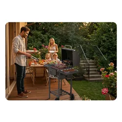 Grill węglowy Berdsen BD-892 ogrodowy komin żeliwny ruszt termometr + pokrowiec