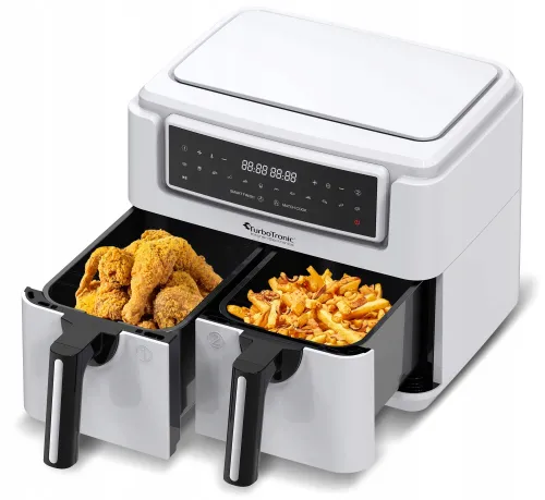 Air Fryer Frytkownica beztłuszczowa TURBOTRONIC TT-AF118 Biały 7.26l z podwójnym koszem