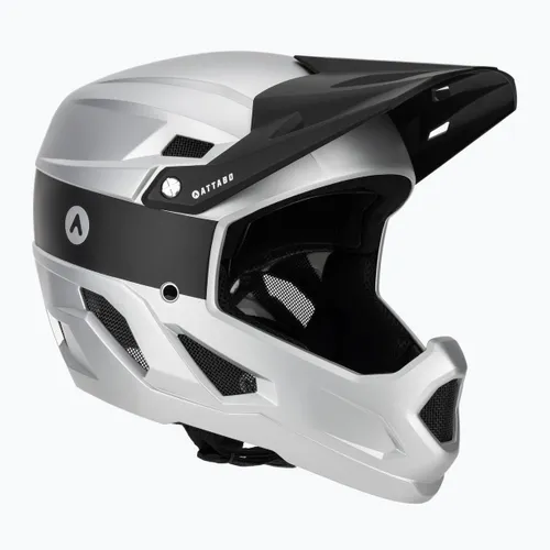 Kask rowerowy ATTABO State 1.0 full face srebrny