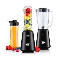 Blender kielichowy MOZANO M01 Czarny (Sportowy) + 2 bidony w komplecie