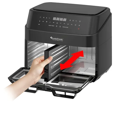Air Fryer Frytkownica beztłuszczowa TURBOTRONIC TT-DAF7W Czarny z podwójnym koszem