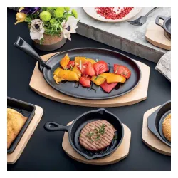 TOGNANA Fusion Taste 27 x 17 cm - patelnia żeliwna z deską