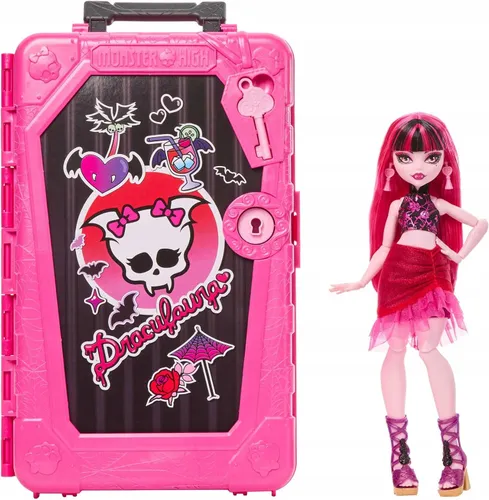 LALKA MONSTER HIGH STRASZYSEKRETY S7 Draculaura wakacje zestaw z walizką
