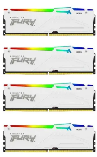 Pamięć RAM Kingston FURY Beast RGB DDR5 64GB (4 x 16GB) 6000 CL40 Biały