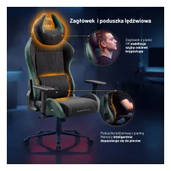 Fotel Diablo Chairs X-Horn 2.0 Normal Size Forest Green Gamingowy do 140kg Tkanina Czarno-Zielony