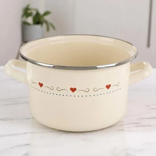 Garnek emaliowany kremowy TONCA 2 l