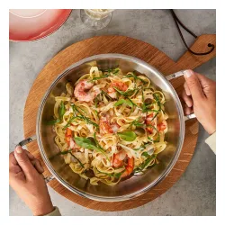 FISSLER Original Profi Collection 28 cm - patelnia ze stali nierdzewnej z pokrywką do serwowania