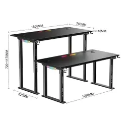 Biurko gamingowe COBRA Electra S CRF1621ELBKRGB Czarny
