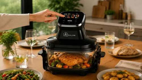 Air Fryer Frytkownica beztłuszczowa EXTRALINK Home Glass SJ-400G 4l ze szklanym pojemnikiem