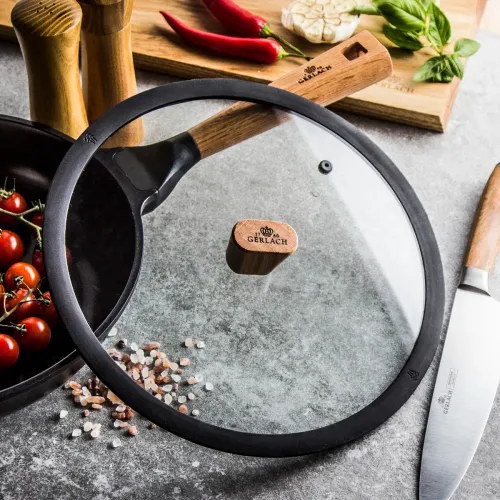 GERLACH Natur 28 cm - patelnia ceramiczna nieprzywierająca z pokrywką