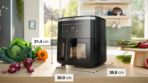 Air Fryer Frytkownica beztłuszczowa BOSCH Serie 6 MAF671B1 7.2l z 7 automatycznymi programami i okienkiem do podgląd potrawy