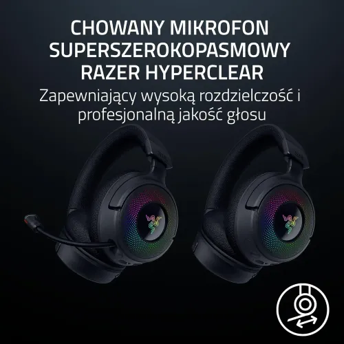 Słuchawki bezprzewodowe z mikrofonem Razer Kraken V4 Nauszne Czarny