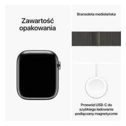 Apple Watch 9 GPS + сотовый 45 мм стальной сильный графит / сильный графит миланский браслет