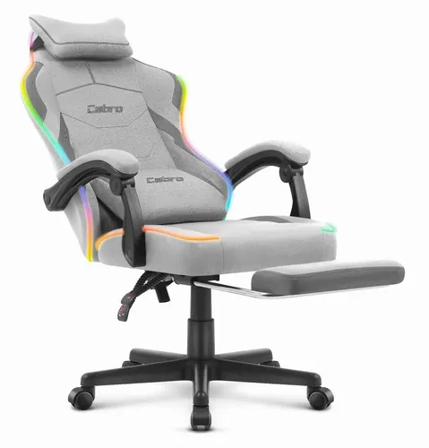 Fotel gamingowy CABRO C502 LED Szary