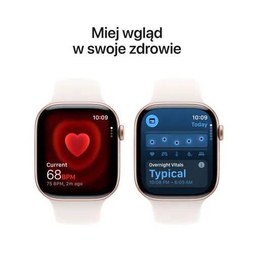 Apple Watch 11 GPS 42mm koperta z aluminium (różowe złoto) + pasek sportowy rozmiar M/L (łagodny róż)