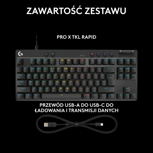 Klawiatura Logitech Pro X TKL Rapid Czarny