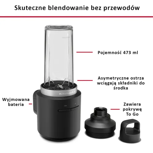 Blender personalny KITCHENAID 5KSBR200BM Bezprzewodowy