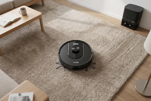 Robot sprzątający SETTI+ RV600S ze stacją czyszcząco-ładującą, funkcja mopowania Czarny