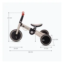 Rowerek biegowy trójkołowy Kinderkraft 4TRIKE silver grey
