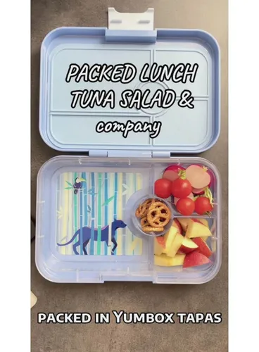 Lunchbox pojemnik na śniadanie XL Yumbox Tapas 4 - hazy blue / panther