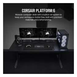 Biurko Corsair Platform:6 Standardowy180cm Czarny Laminat