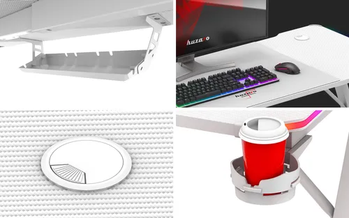 Biurko gamingowe HUZARO Hero 3.3 RGB Biały