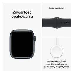 Apple Watch 9 GPS 45mm koperta z aluminium (północ) + pasek sportowy S/M (północ) (CPO)
