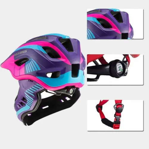 Kask rowerowy dziecięcy, Szczękowy, na rower, hulajnogę, ROCKBROS, S