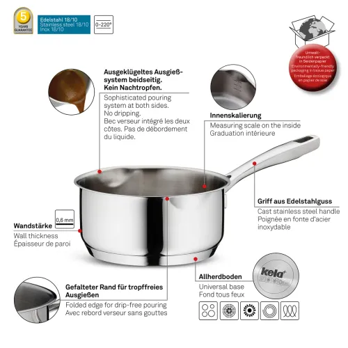 KELA Flavoria 0,8 l - rondel ze stali nierdzewnej