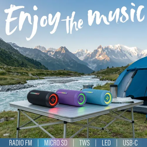 Głośnik mobilny XMUSIC BTS660 Bluetooth, Moc 35W, IP67, Bass Boost, Radio FM, MicroSD, Czarny