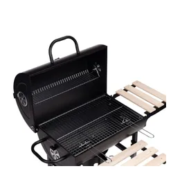Grill węglowy ogrodowy z pokrywą termometr popielnik drewniane półki MultiGarden