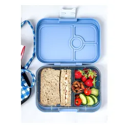 Średni prostokątny lunchbox Yumbox Panino - jurassic green / dinosaur tray