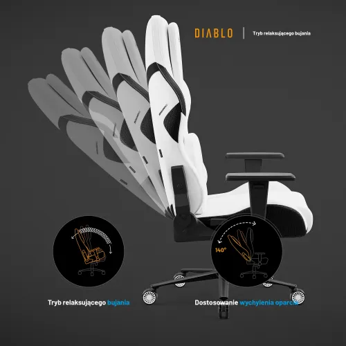 Fotel DIABLO CHAIRS X-One 2.0 Prime Biało-czarny