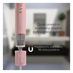 Suszarka do włosów Zehnder Flavia Jonizacja Dyfuzor Zimny nawiew 1600W 3 prędkości 3 temperatury Różowy