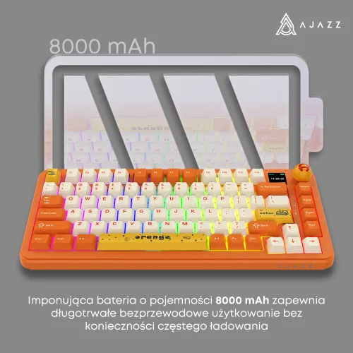 Klawiatura mechaniczna Ajazz AK820 MAX Plus Avocado Switch Pomarańczowy