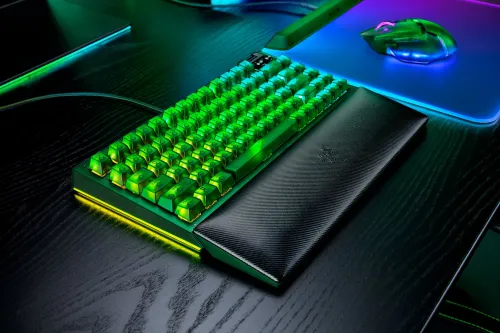 Klawiatura mechaniczna Razer BlackWidow V4 75% Phantom Green Edition Czarno-zielony