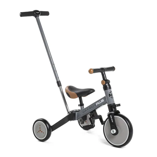 Rowerek biegowy trójkołowy Milly Mally 4w1 Optimus Plus grey