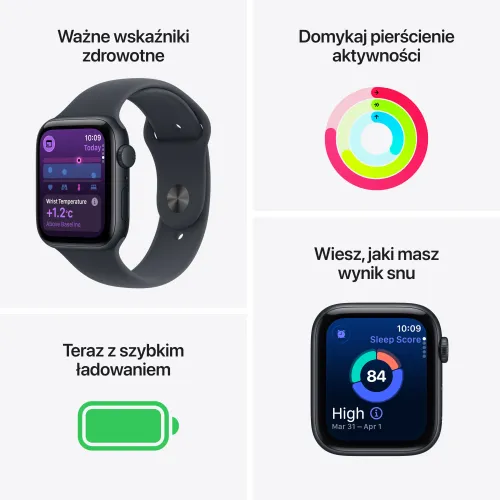Apple Watch SE 3gen GPS 44mm koperta z aluminium (północ) + pasek sportowy rozmiar M/L (północ) 2025