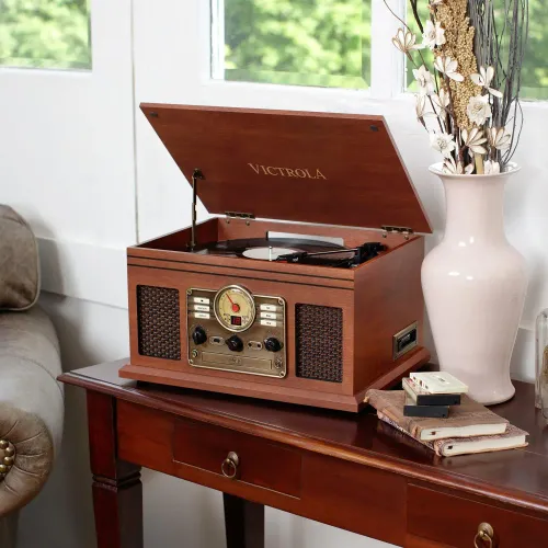 Gramofon Victrola VTA-200B-MAH-INT Manualny Napęd paskowy Bluetooth Mahoń