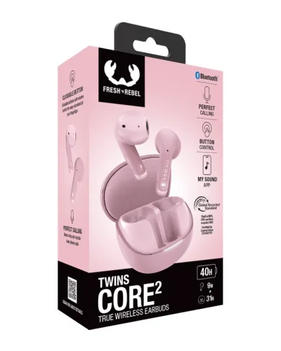 Słuchawki bezprzewodowe Fresh 'n Rebel Twins Core 2 Douszne Bluetooth Pastel Pink