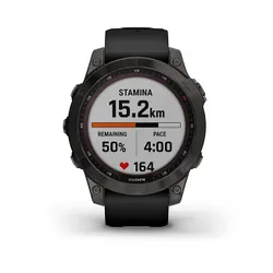 Smartwatch  Garmin Fenix 7 Sapphire Solar Tytanowo-szary z powłoką węglową (DLC) z czarnym paskiem (010-02540-21)