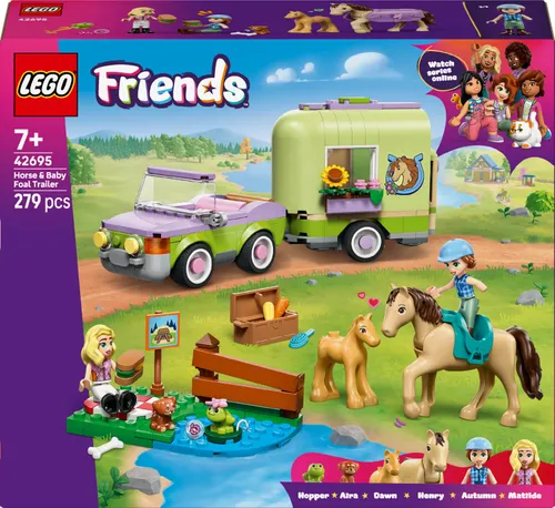 LEGO 42695 Friends Przyczepa z koniem i źrebaczkiem