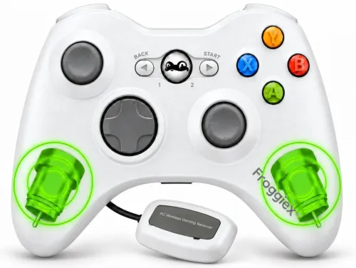 Pad FroggieX FX-X360-PC-W-WR do PC, Xbox 360 Bezprzewodowy Biały