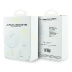 Słuchawki douszne GUESS Script Metal Logo Biały z tłumaczem