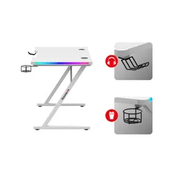 Biurko gamingowe HUZARO Hero 2.5 RGB Biały