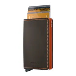 Portfel ochrona RFID Secrid Slimwallet Matte - truffle / orange