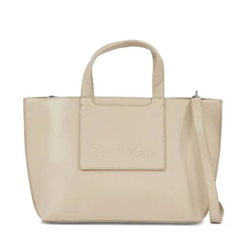 Calvin Klein Ck Set Tote Medium Handbag K60K611077 Бежевый