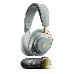 Słuchawki STEELSERIES Arctis Nova Elite Bezprzewodowe, Nauszne, ANC, Dźwięk przestrzenny Szaro-złoty