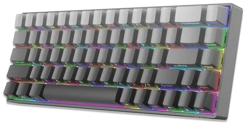 Klawiatura gamingowa White Shark Nunchaku szara Blue Switch RGB Hot-Swap