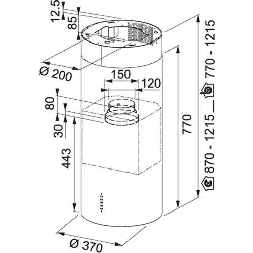 Okap Franke TUBE PLUS 3707 WH Biały